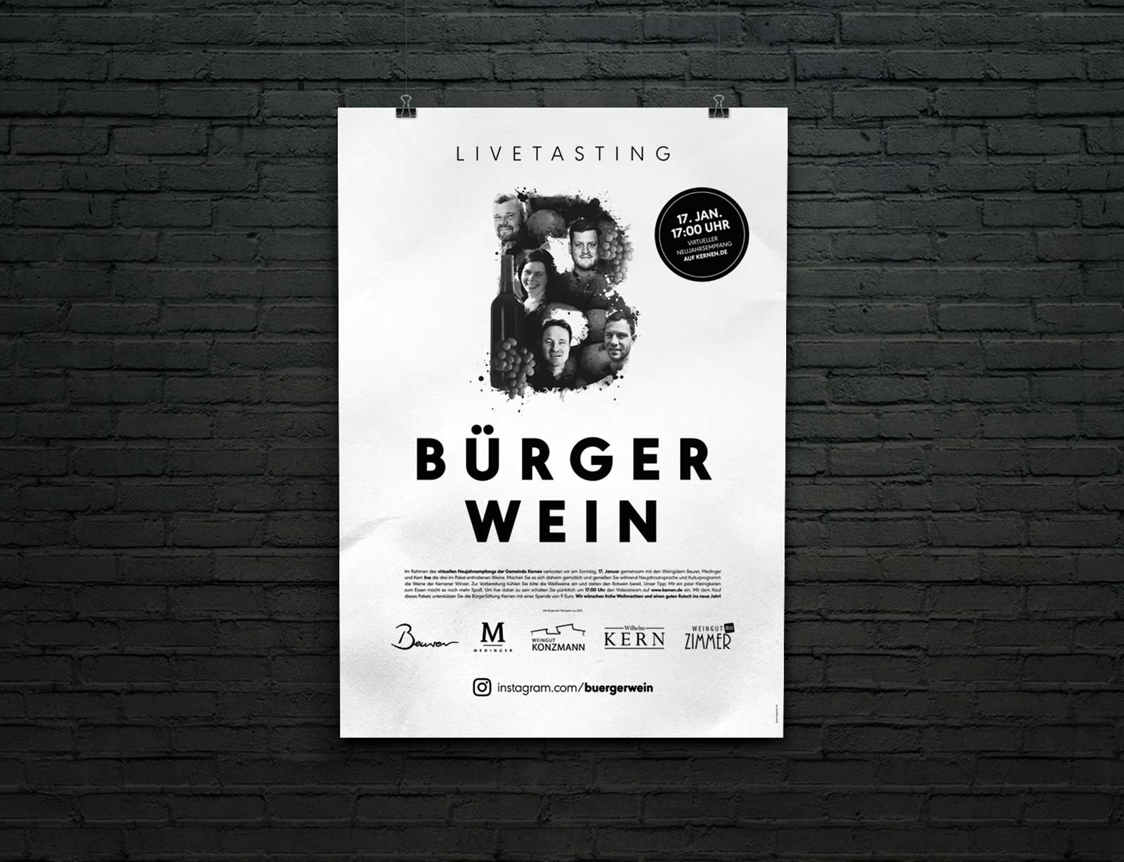 dg buergerwein poster an wand