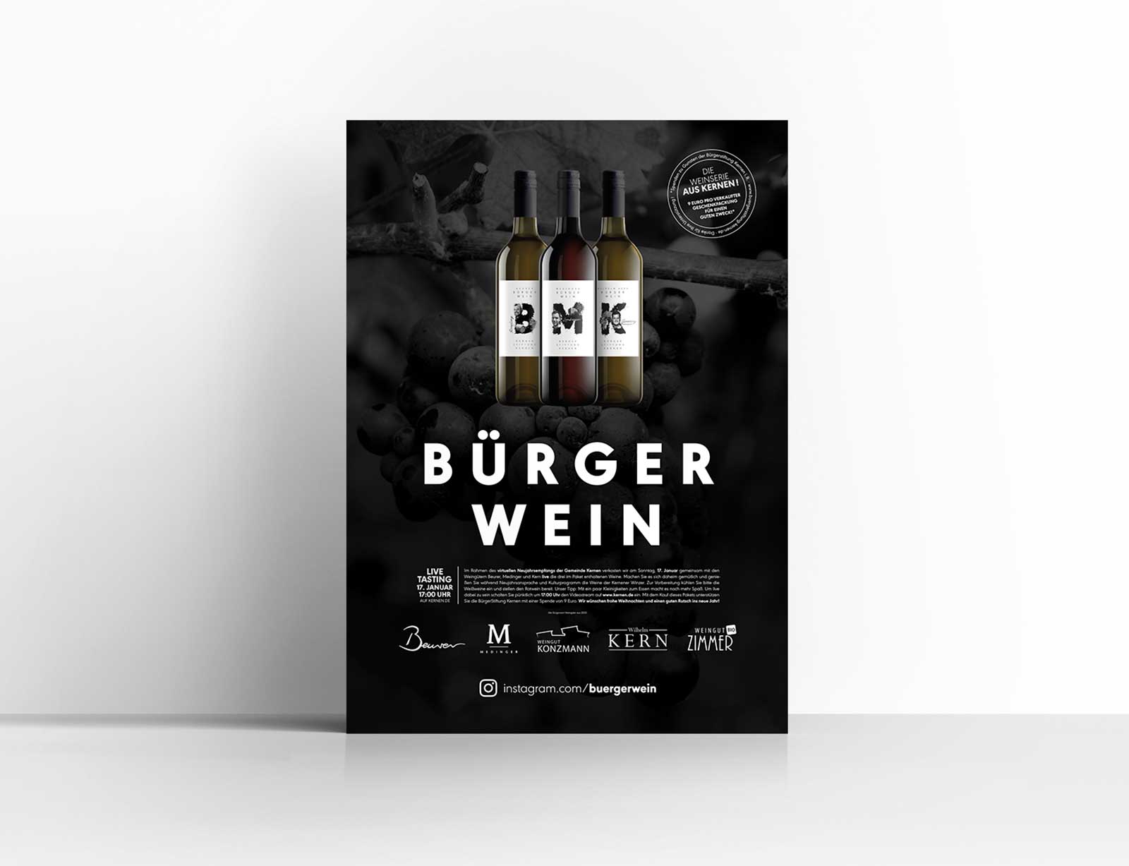 dg buergerwein poster schwarz