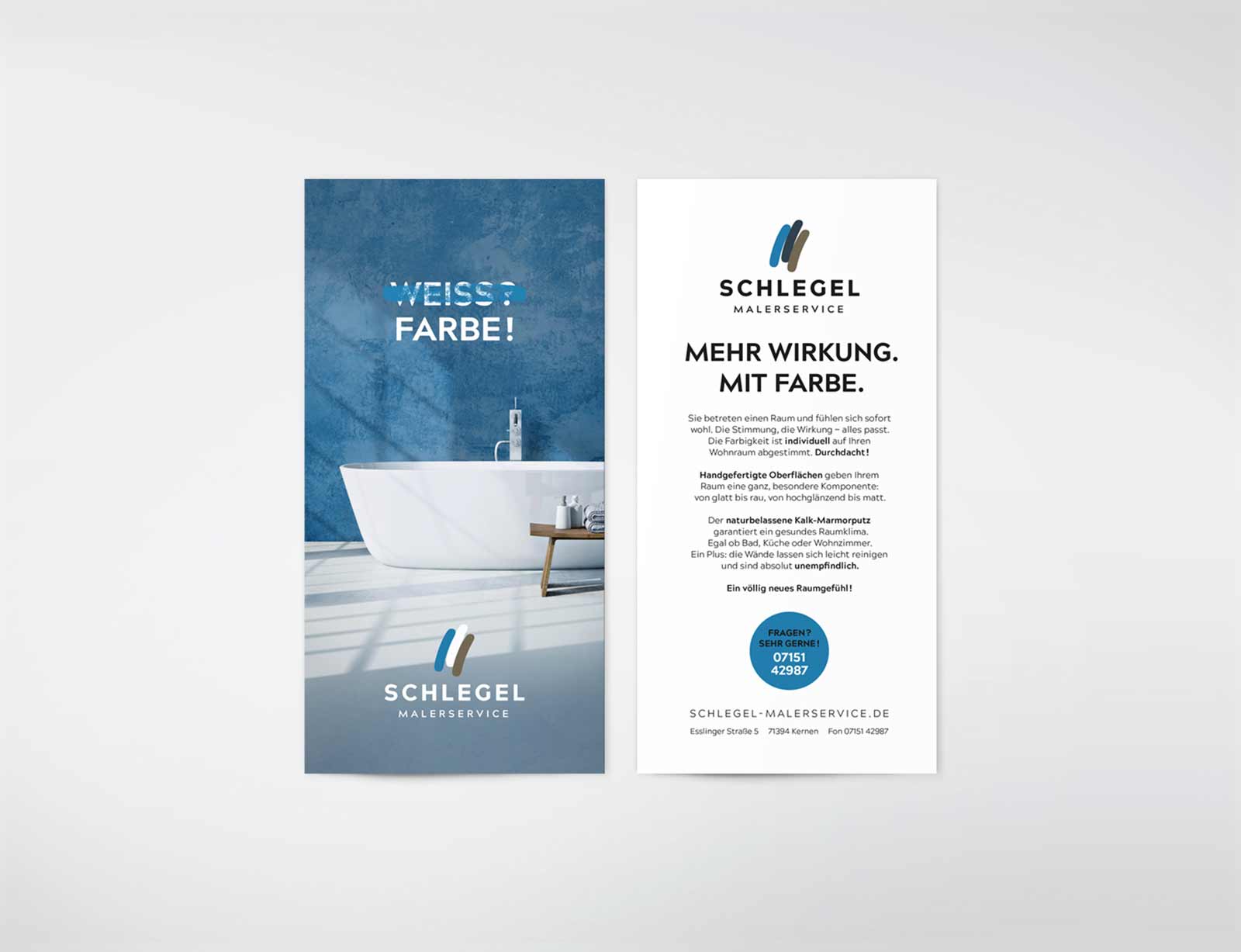 dg schlegel branding flyer weiss farbe