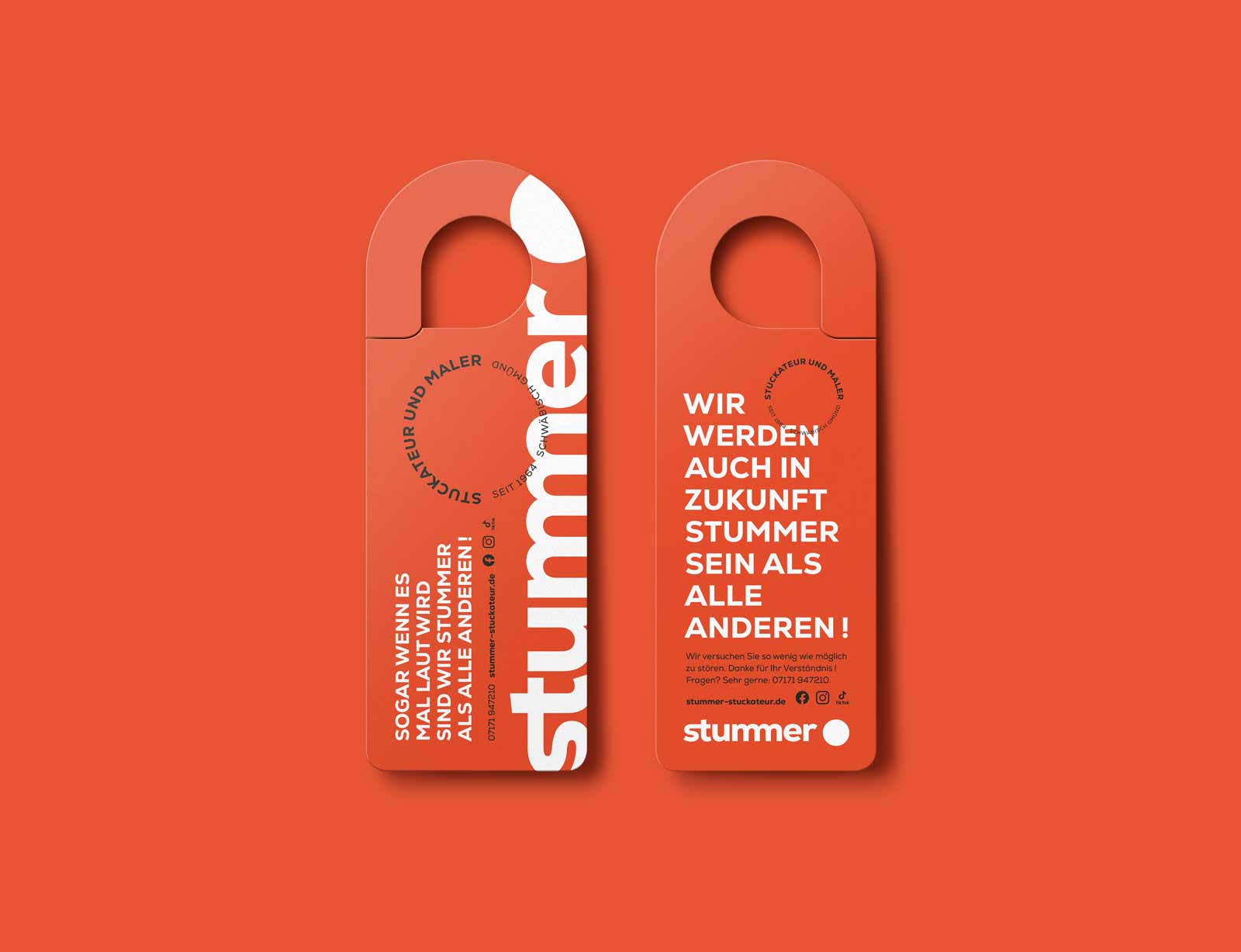 dg stummer branding tueranhaenger orange