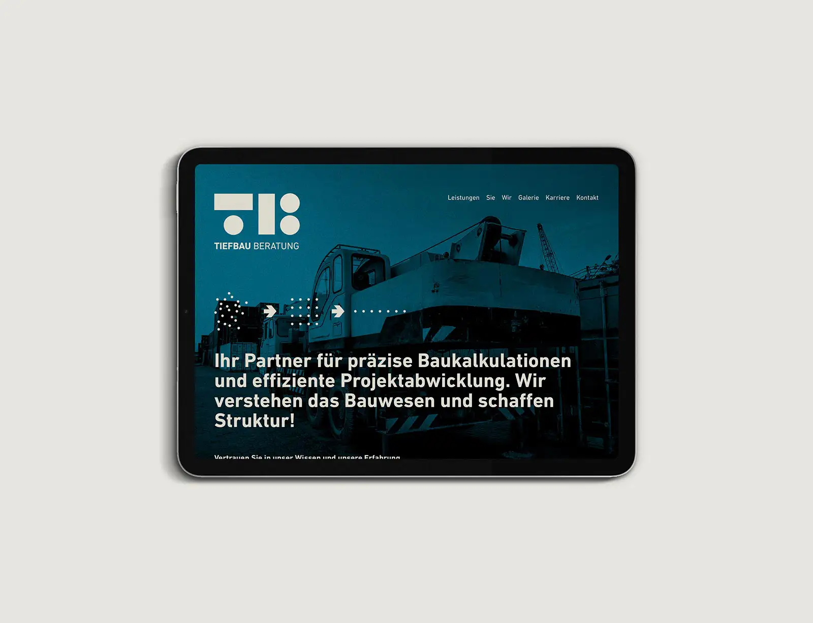 dg tiefbau beratung branding web tablet
